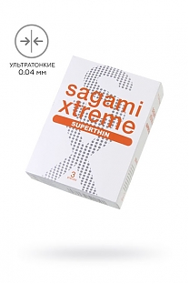 Презервативы Sagami xtreme 0.04 латексные — 3 штуки