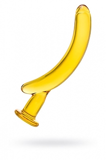 Фаллоимитатор Sexus Glass стеклянный желтый (длина — 17,5 см, диаметр — 2,5 см)