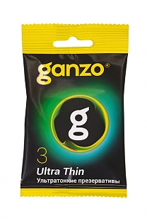 Презервативы Ganzo Ultra Thin ультратонкие (в пакетике) — 3 штуки