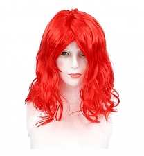 Парик с вьющимися волосами красный