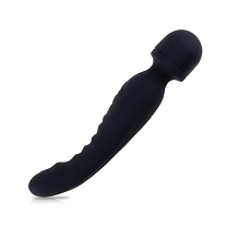 Вибромассажер Av Wand для принудительного оргазма c подогревом черный — 7 режимов вибрации (длина — 22,0 см, диаметр — 3,4 см)