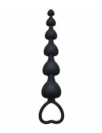 Анальная цепочка Heart's Beads Black (длина — 18 см, диаметр — 3 см)