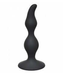 Анальная пробка Curved Anal Plug черная (длина — 12,5 см, диаметр — 3,0 см)