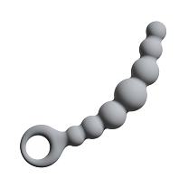 Упругая анальная цепочка Flexible Wand серая (рабочая длина — 18,0 см, максимальный диаметр — 3,0 см)