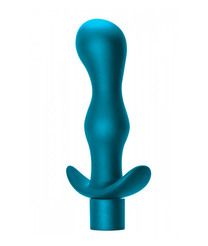 Анальная пробка с вибрацией Spice it up Passion голубая — 7 режимов вибрации (длина — 14,0 см, диаметр — 3,5 см)