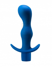 Анальная пробка с вибрацией Flash Derby синяя — 7 режимов вибрации (длина — 13,5 см, диаметр — 3,5 см)