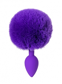 Пробка силиконовая фиолетовая с фиолетовым хвостиком (диаметр — 2,8 см)