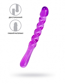 Двусторонний фаллоимитатор A-Toys Tanza фиолетовый  (длина — 27,5 см, максимальный диаметр — 3,1 см)
