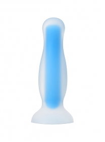 Анальная втулка светящаяся в темноте Beyond Kyle Glow прозрачно-синяя (длина — 10,5 см, диаметр — 3,0 см)
