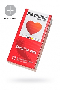 Презервативы Masculan sensitive plus, нежные, 18,5 см, 5,3 см, 10 шт.