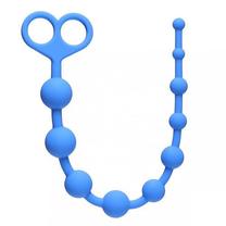 Анальная цепочка Orgasm Beads синяя (длина — 33,5 см, максимальный диаметр — 2,3 см)