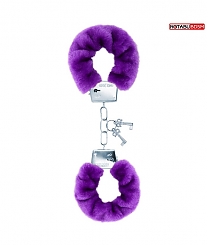 Наручники металлические Notabu с фиолетовым мехом