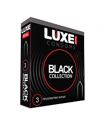 Презервативы Luxe Royal черного цвета — 3 штуки
