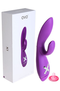 Вибратор OVO Rabbit фиолетовый — 5 режимов вибрации (длина — 20,0 см, диаметр — 3,0 см)
