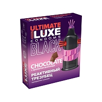 Презерватив Luxe «Реактивный трезубец» черный с усиками и ароматом шоколада