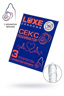 Презервативы Luxe «Сексреаниматор» с ароматом персика — 3 штуки