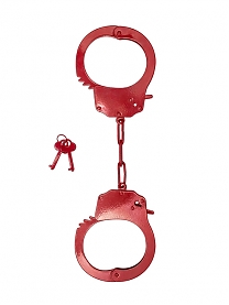 Наручники стальные Be Mine leFrivole, красные (One Size)