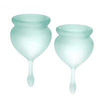 Набор менструальных чаш Satisfyer Feel Good зеленые (2 штуки)