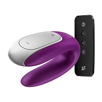 Многофункциональный стимулятор для пар Double Fun фиолетовый — 10 режимов вибрации