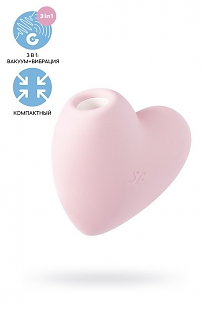 Вакуум-волновой бесконтактный стимулятор клитора Satisfyer Cutie Heart розовый — 11 режимов стимуляции, 12 режимов вибрации