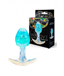 Анальная втулка ANALOVE, прозрачная/голубая (длина 8,2 см, диаметр - 3,2 см)