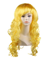 Парик со вьющимися волосами желтый блонд