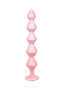 Анальная цепочка Chummy розовая с прозрачным кристаллом (длина — 16,0 см, диаметр — 3,5 см)