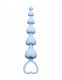 Анальная цепочка Heart's Beads Blue (длина — 18 см, диаметр — 3 см)