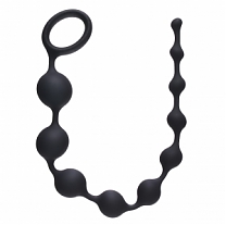 Анальная цепочка Long Pleasure Chain черная (длина — 35,0 см, диаметр — 2,6 см)