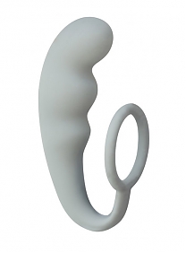 Анальный стимулятор с эрекционным кольцом Mountain Range Anal Plug серый (длина — 19 см, диаметр — 3,3 см)