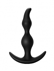 Анальная втулка рельефная Bent Anal Plug черная (длина — 13,0 см, диаметр — 3,0 см)