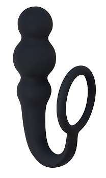 Анальный стимулятор с эрекционным кольцом Spice it up Legend черный (длина — 10 см, диаметр — 3 см)