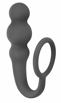Анальный стимулятор с эрекционным кольцом Spice it up Legend серый (длина — 10 см, диаметр — 3 см)