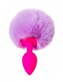 Пробка силиконовая розовая с фиолетовым хвостиком (диаметр — 2,8 см)