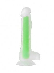 Фаллоимитатор Beyond Dick Glow светящийся в темноте прозрачно-зеленый (длина — 13,0 см, диаметр — 3,0 см)