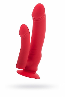 Анально-вагинальный вибратор Black&Red by TOYFA, красный (длина — 19,5 см, диаметр — 3,5 см)