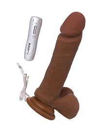 Вибратор RealStick Elite Mulatto на присоске — 7 режимов вибрации (длина — 21,0 см, диаметр — 4,0 см)