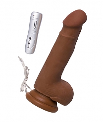 Вибратор RealStick Elite Mulatto — 7 режимов вибрации (длина — 19,0 см, диаметр — 3,5 см)
