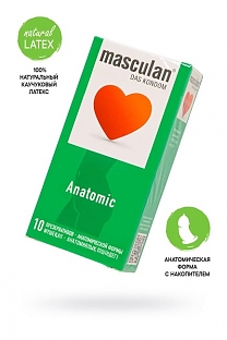 Презервативы Masculan Anatomic, анатомической формы, 18,5 см, 5,3 см, 10 шт