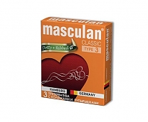 Презервативы Masculan classic 3, с колечками и пупырышками, 19 см, 5,3 см, 3 шт.
